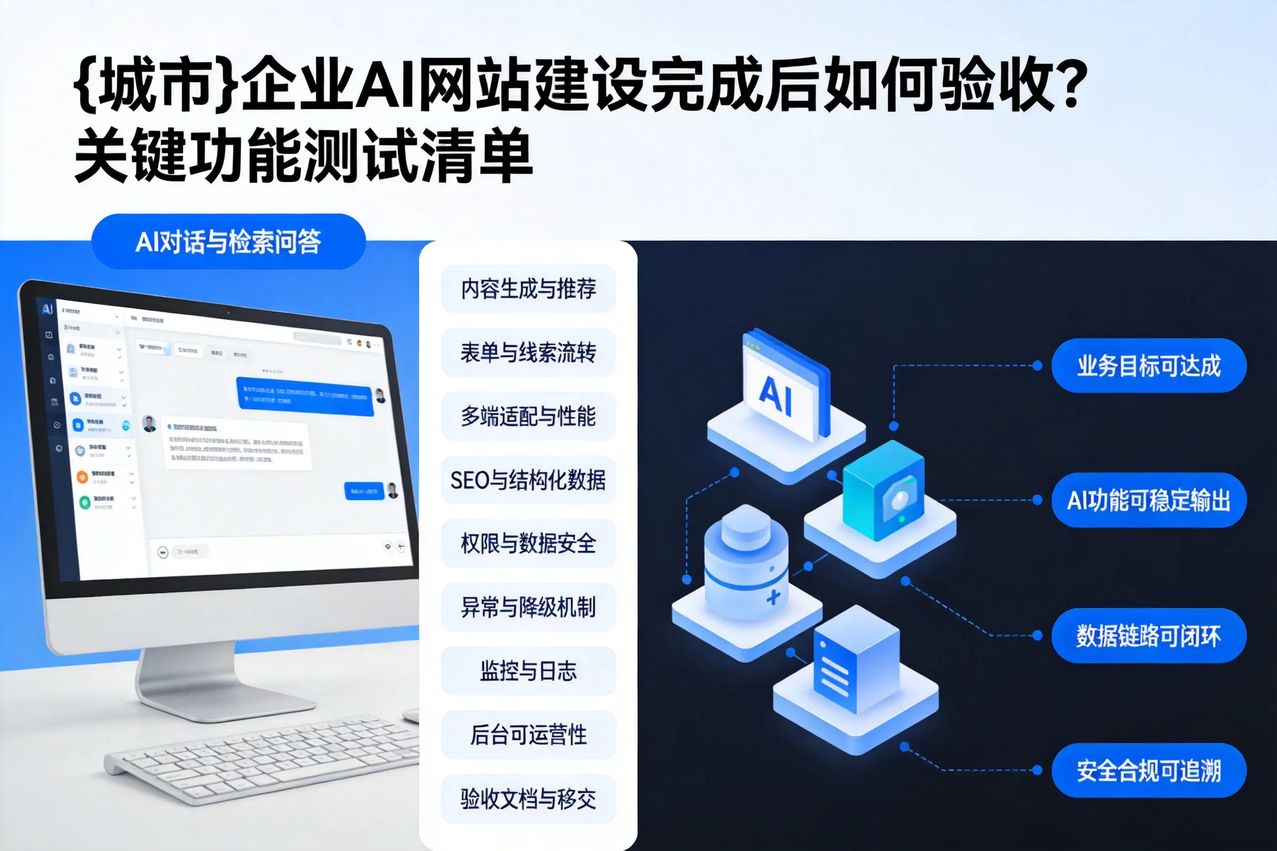 湖州企业AI网站建设完成后如何验收？关键功能测试清单