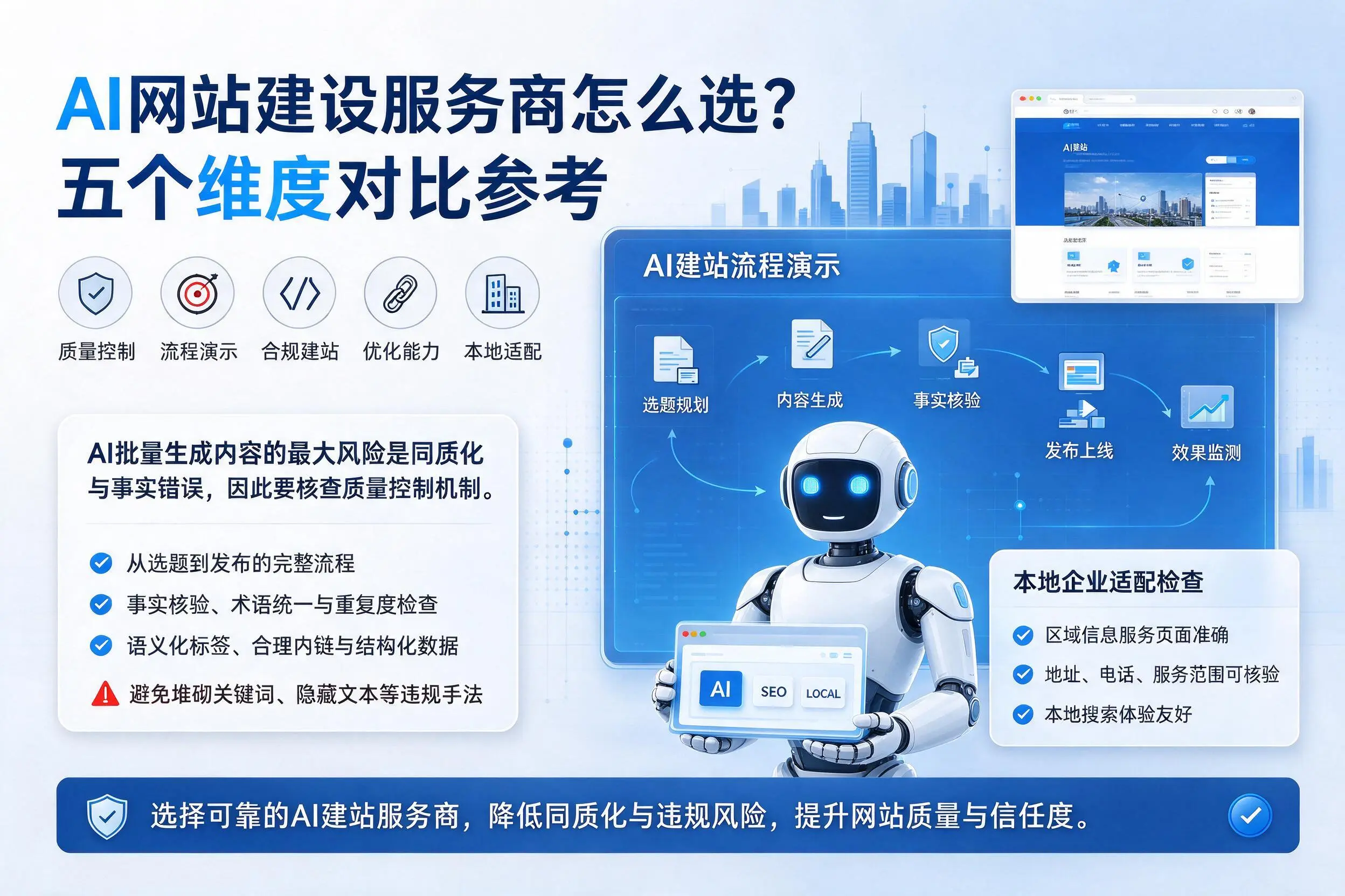 湖州AI网站建设服务商怎么选？五个维度对比参考