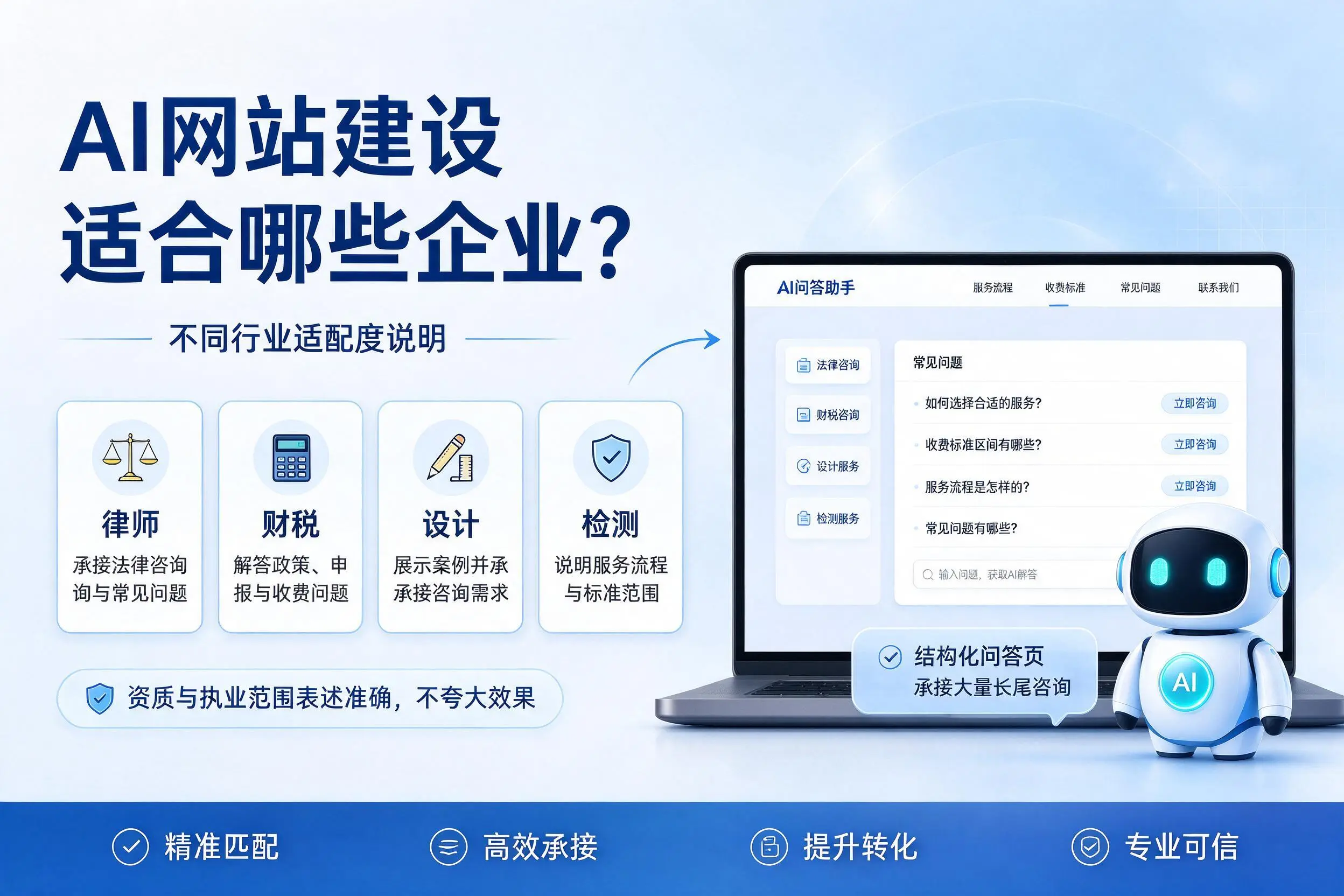 AI网站建设适合哪些企业？湖州不同行业适配度说明